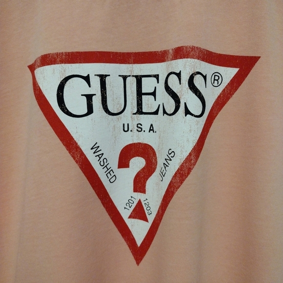 Guess - Oversized Vintage Triangle Logo Pink Shirt - Picture 8 of 15